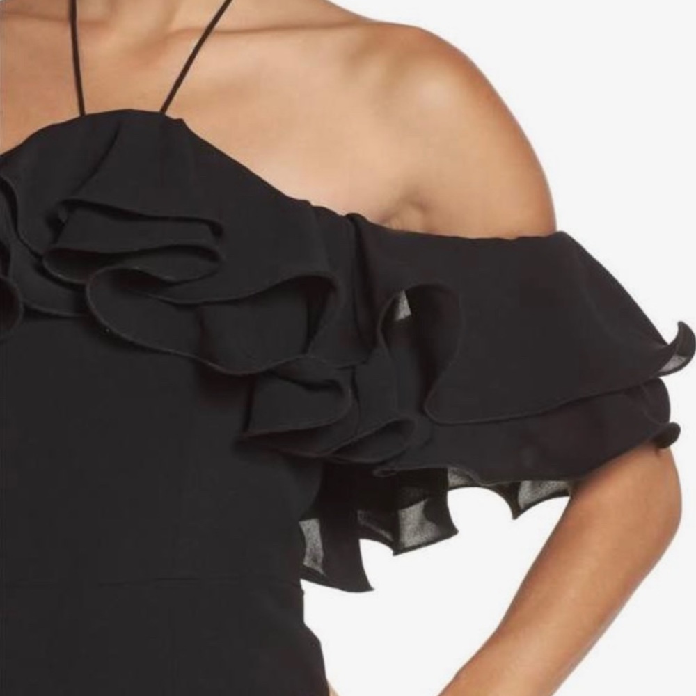 Black ruffled sleeve formal maxi - Picture 3 of 4